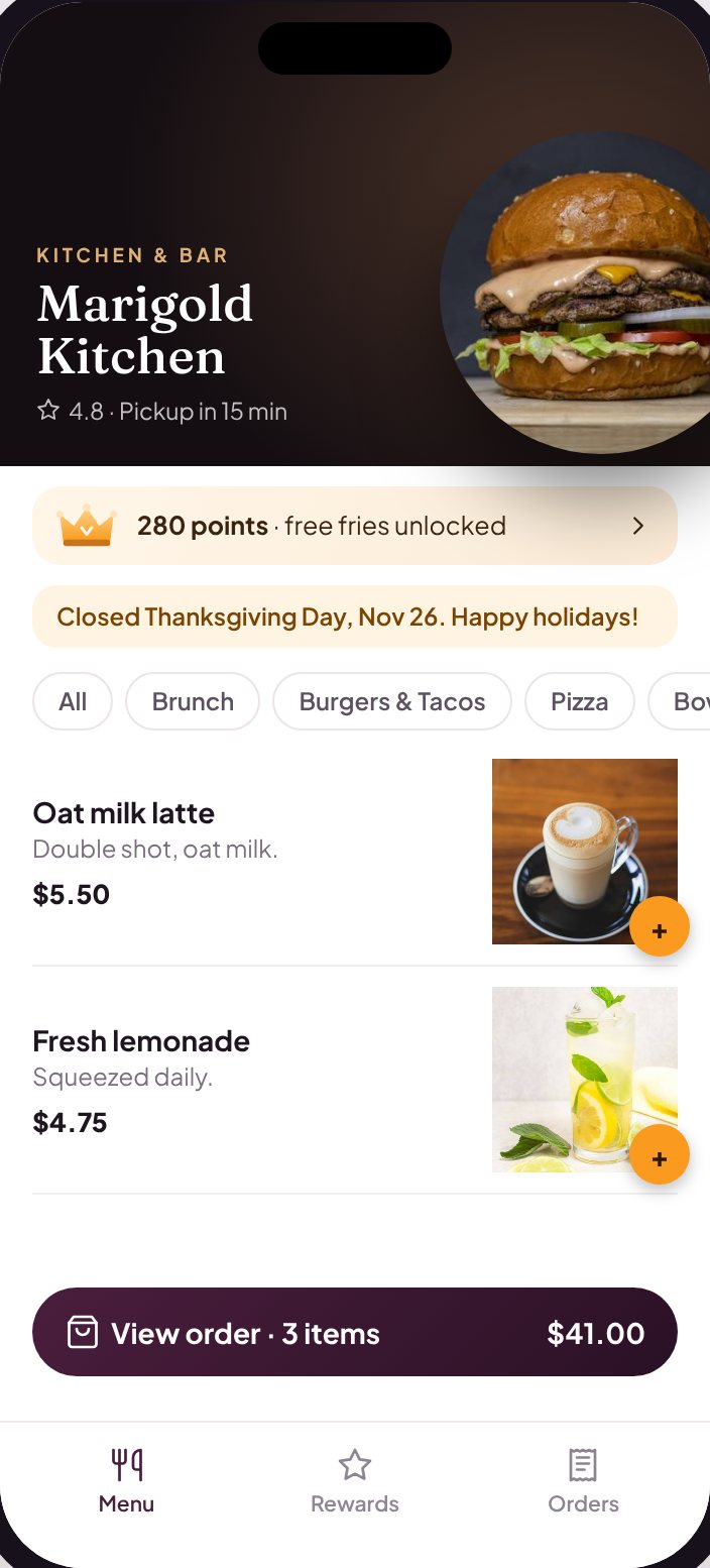Coffee and drinks reorder