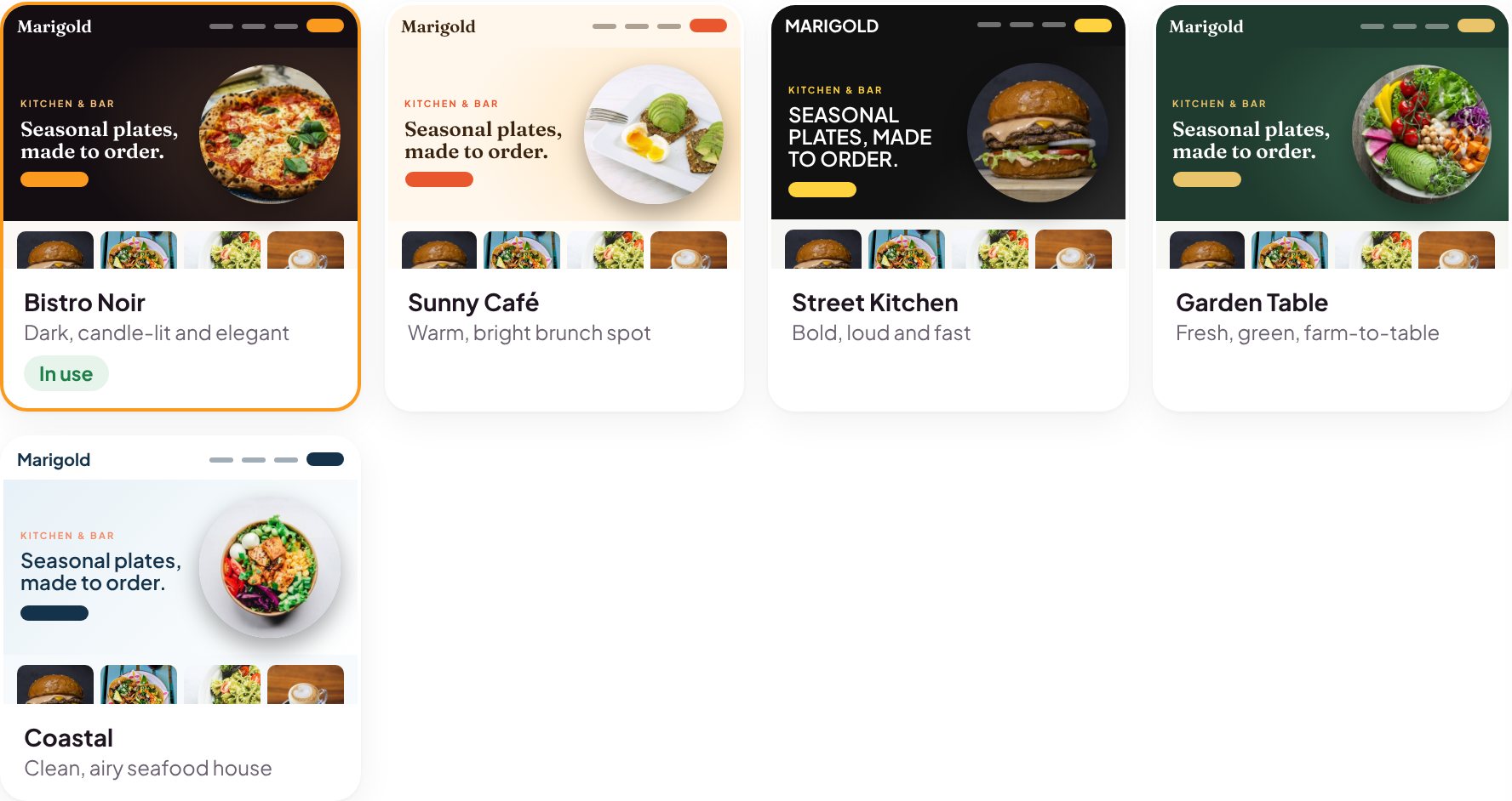 Website templates picker